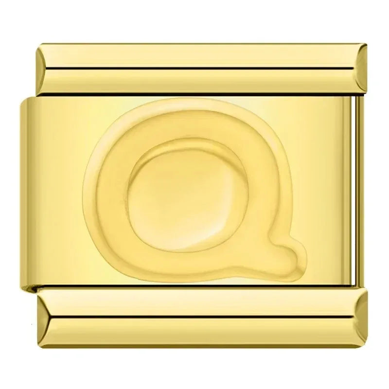 Letter Q Charm | Gold Italian Charm Bracelet