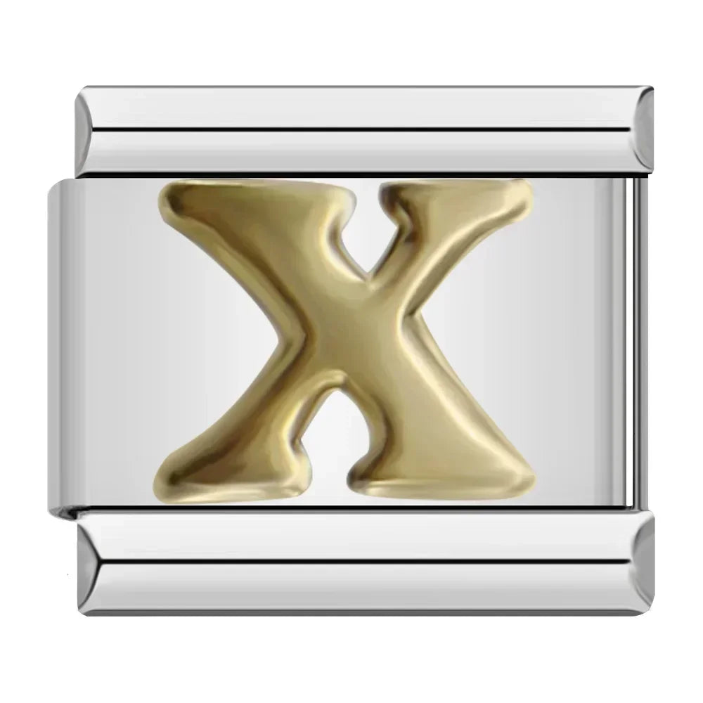 Letter X Charm | Silver Italian Charm Bracelet