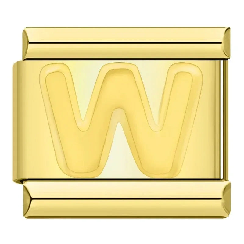 Letter W Charm | Gold Italian Charm Bracelet