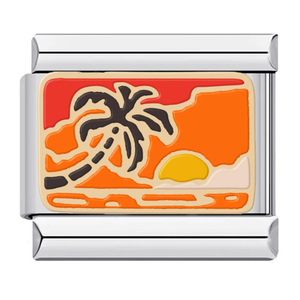 Sunset Charm | Silver Italian Charm Bracelet