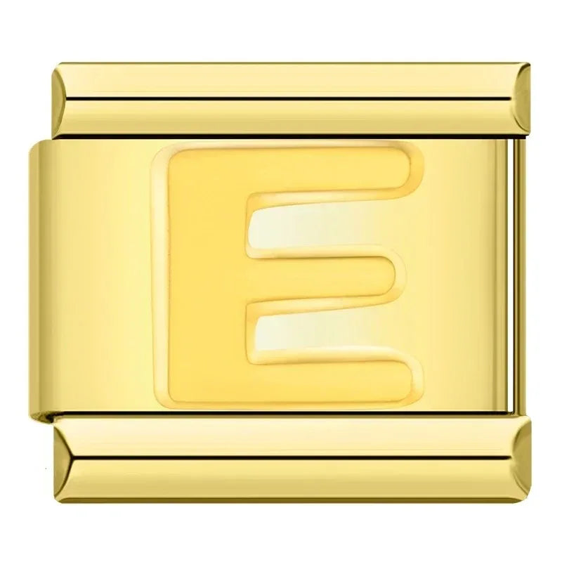 Letter E Charm | Gold Italian Charm Bracelet