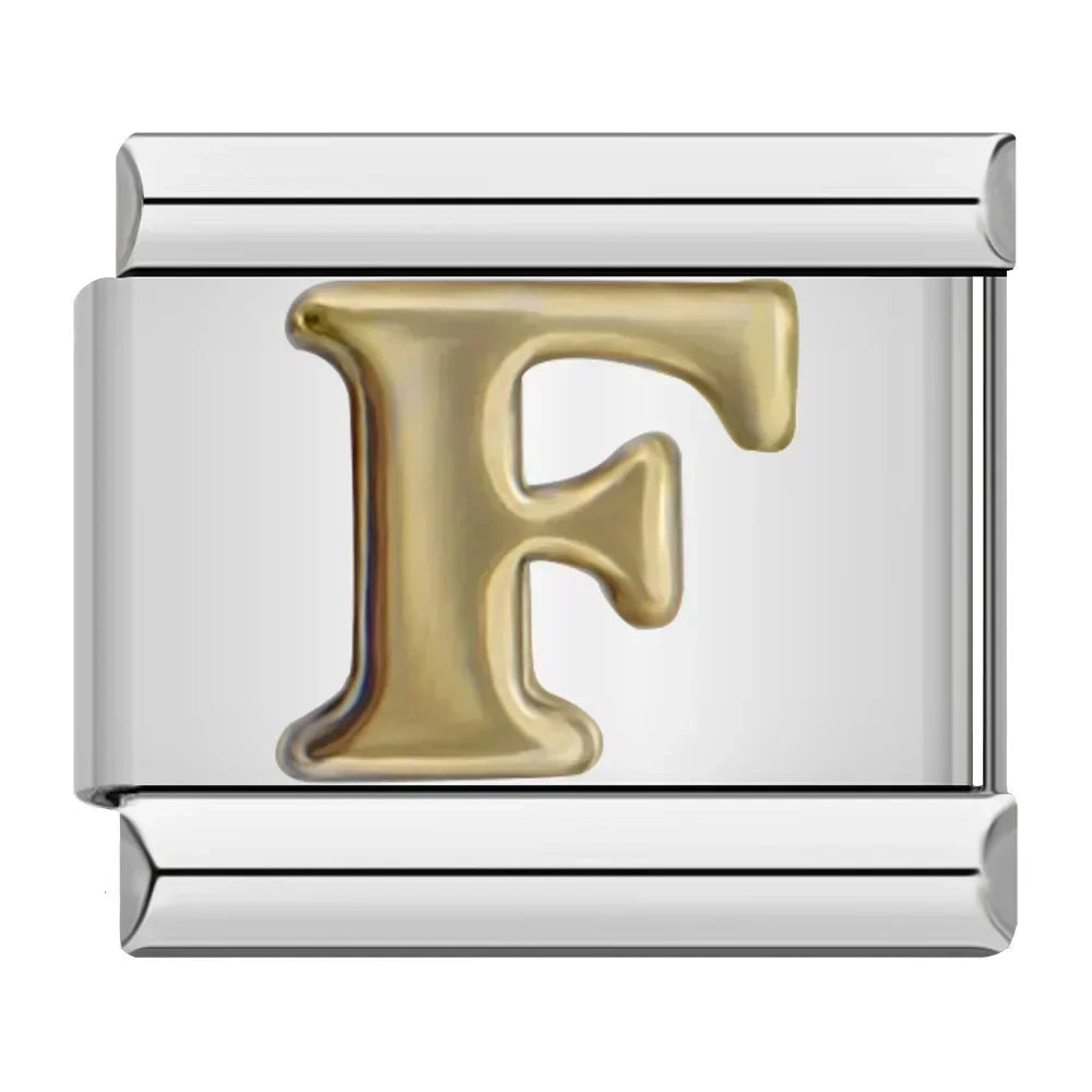 Letter F Charm | Silver Italian Charm Bracelet
