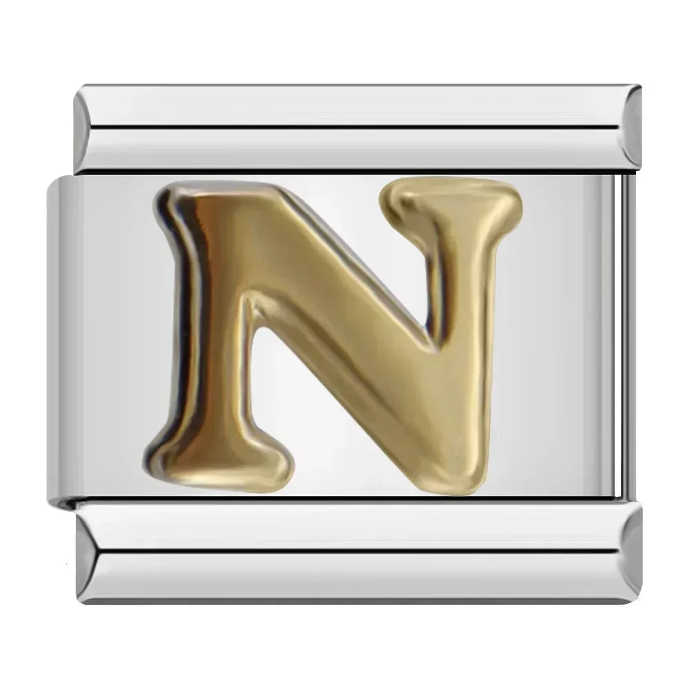 Letter N Charm | Silver Italian Charm Bracelet