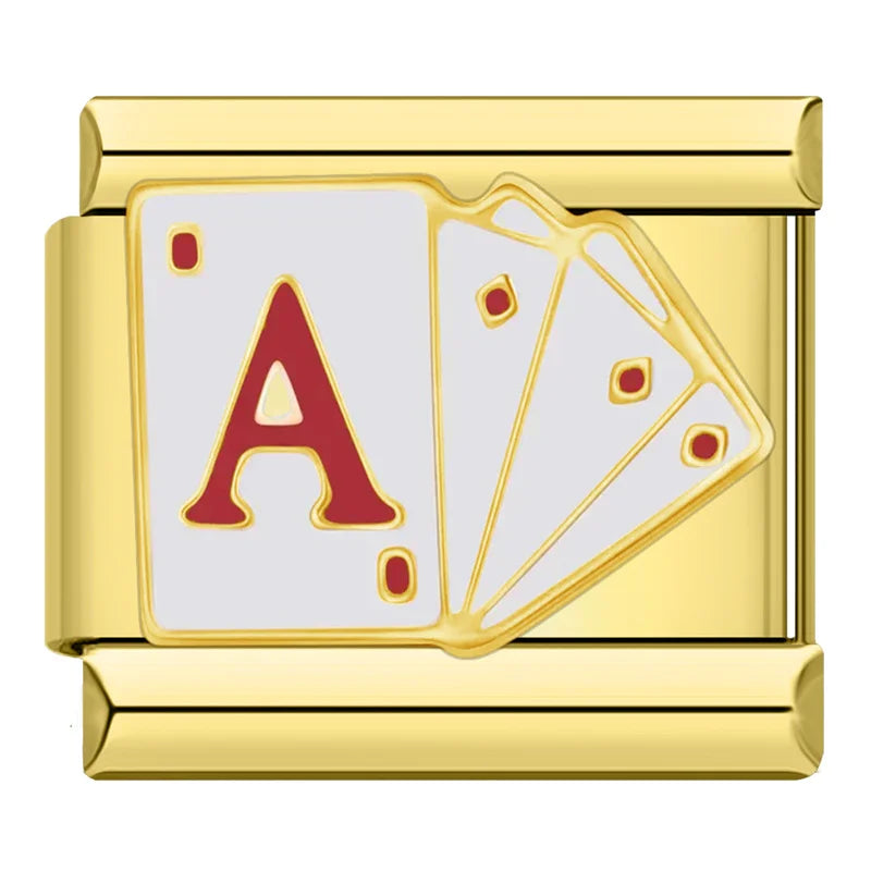 Ace Cards Charm | Gold Italian Charm Bracelet