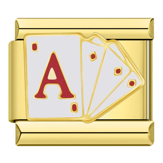 Ace Cards Charm | Gold Italian Charm Bracelet