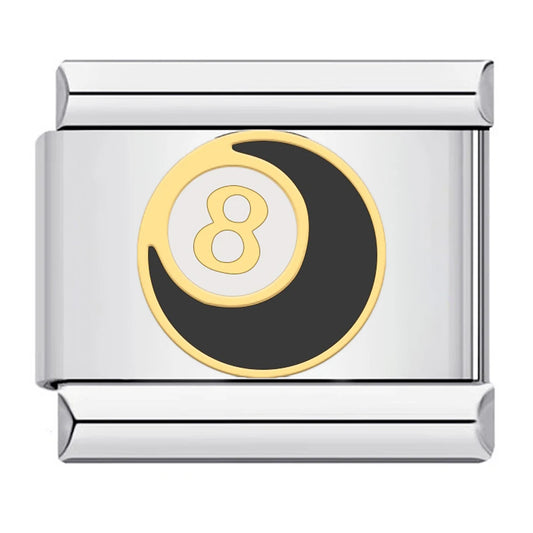 8 Ball Charm | Silver Italian Charm Bracelet