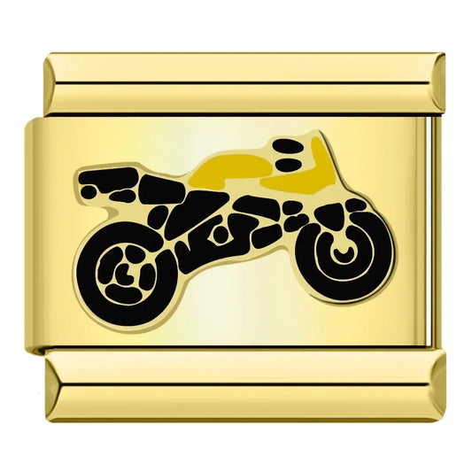 Motorbike Charm | Gold Italian Charm Bracelet