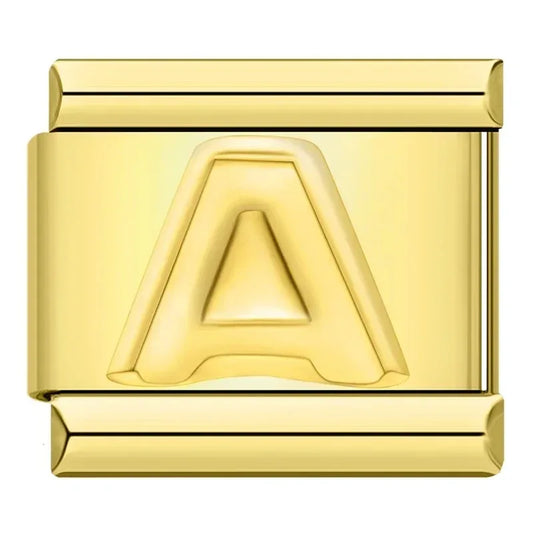 Letter A Charm | Gold Italian Charm Bracelet