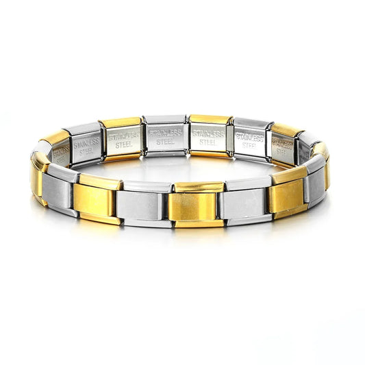 Gold/Silver Italian Charm Bracelet - 9mm Starter Bracelet
