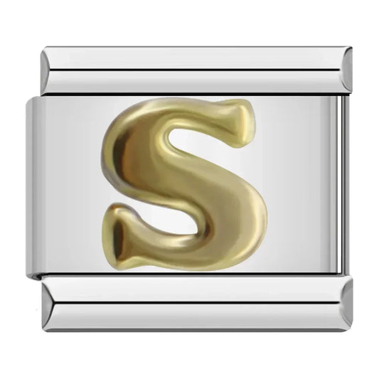 Letter S Charm | Silver Italian Charm Bracelet