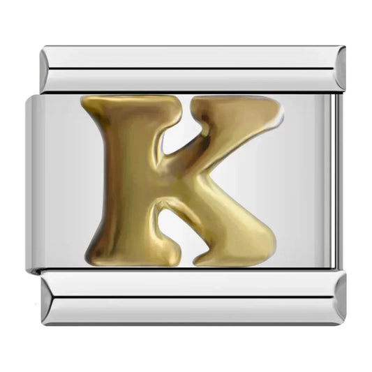 Letter K Charm | Silver Italian Charm Bracelet