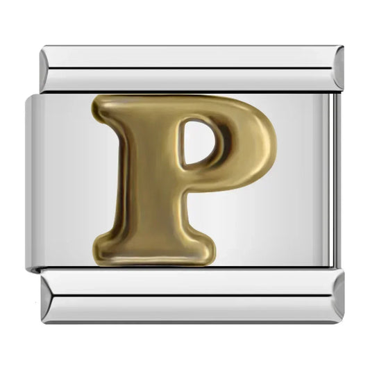 Letter P Charm | Silver Italian Charm Bracelet
