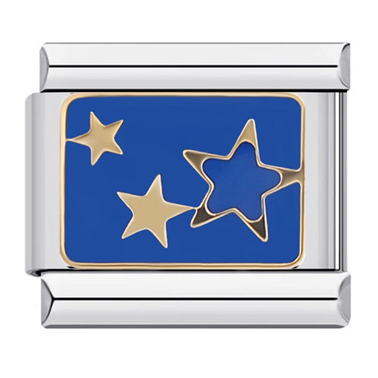 Blue Stars Charm | Silver Italian Charm Bracelet