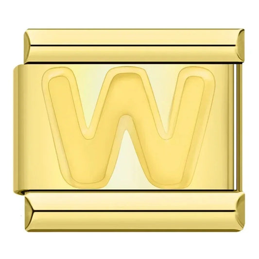 Letter W Charm | Gold Italian Charm Bracelet
