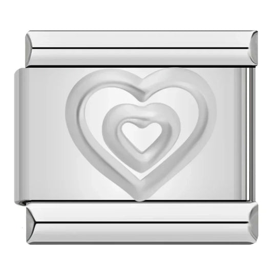 Two Hearts Charm | Silver Italian Charm Bracelet