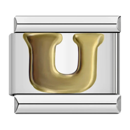 Letter U Charm | Silver Italian Charm Bracelet