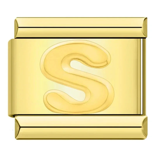 Letter S Charm | Gold Italian Charm Bracelet