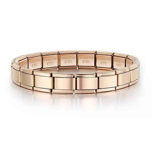 Rose Gold Italian Charm Bracelet - 9mm Starter Bracelet