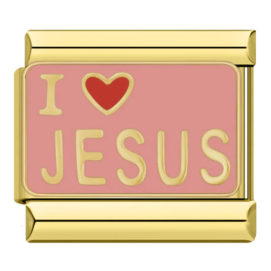I Love Jesus Charm | Gold Italian Charm Bracelet