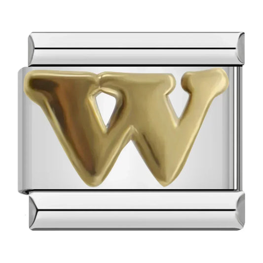 Letter W Charm | Silver Italian Charm Bracelet