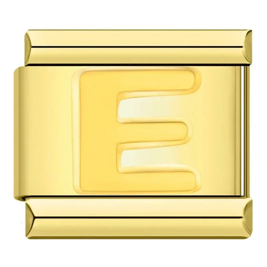 Letter E Charm | Gold Italian Charm Bracelet