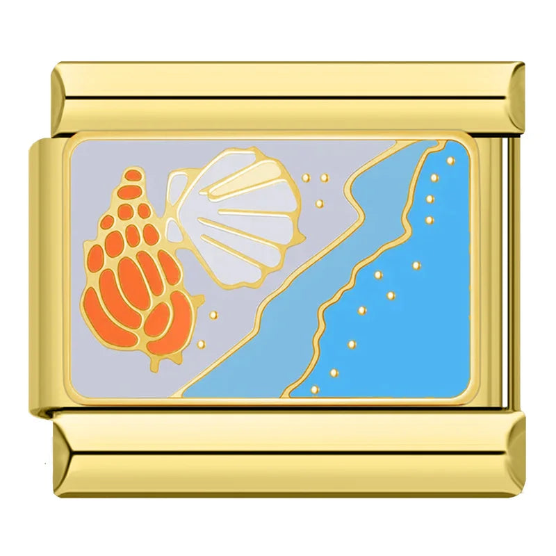 Seashore Charm | Gold Italian Charm Bracelet