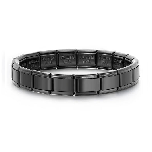 Black Italian Charm Bracelet - 9mm Starter Bracelet